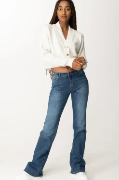 Pinko Cardigan Corto con Bottoni GioielloBIANCO LATTE