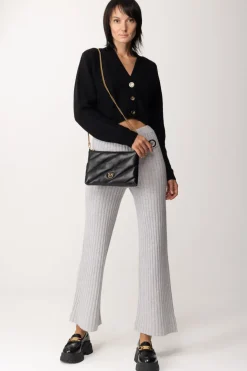 Pinko Cardigan Corto con Bottoni GioielloNERO LIMOUSINE