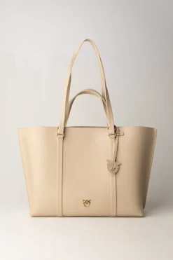 Pinko Carrie Shopper BagBEIGE-GRIGIO FUMO-ANTIQUE GOLD