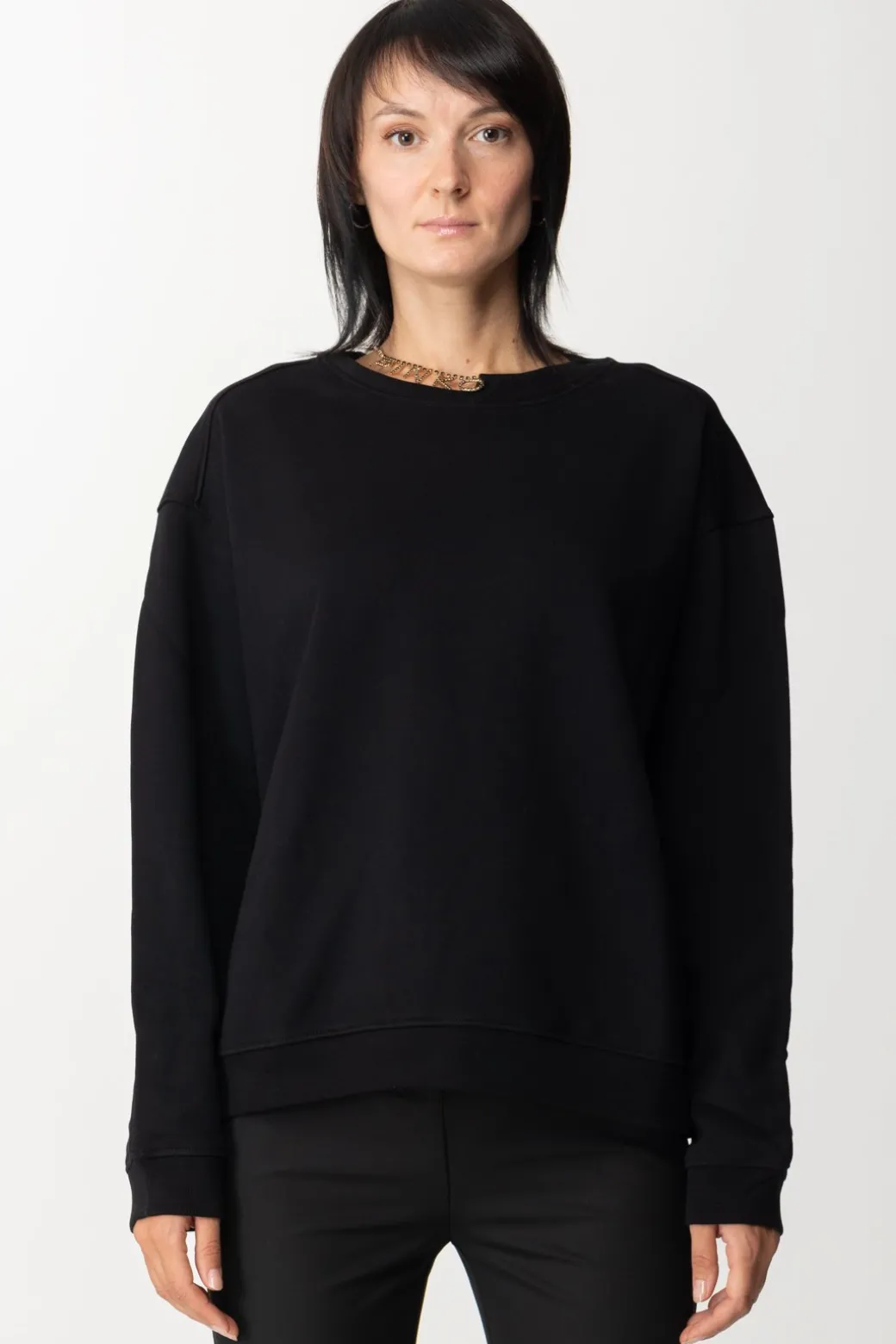 Pinko Felpa con Collana In StrassNERO LIMOUSINE