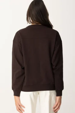 Pinko Felpa Girocollo con Ricamo Gioiello Love BirdsTESTA MORO