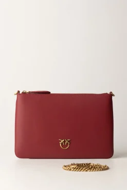Pinko Flat Love Bag SimplyDARK RED-ANTIQUE GOLD