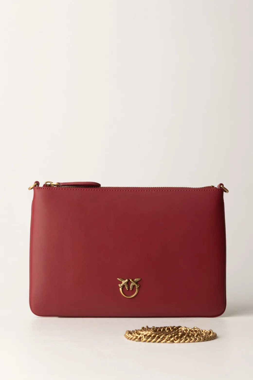 Pinko Flat Love Bag SimplyDARK RED-ANTIQUE GOLD