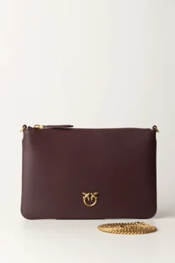 Pinko Flat Love Bag SimplyMARRONE CIOCCOLATO-ANTIQUE GOL