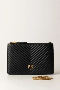 Pinko Flat Love Bag Simply TrapuntataNERO-ANTIQUE GOLD
