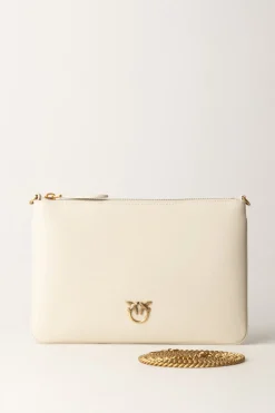 Pinko Flat Love Bag SimplyBIANCO SETA-ANTIQUE GOLD