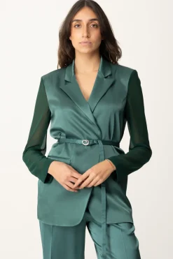 Pinko Giacca con Cinturino e Maniche VelateVERDE BOTTIGLIA SCURO