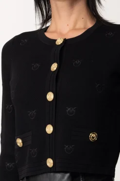 Pinko Giacca con Motivo Love BirdsNERO LIMOUSINE