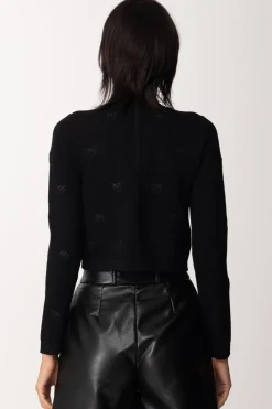 Pinko Giacca con Motivo Love BirdsNERO LIMOUSINE