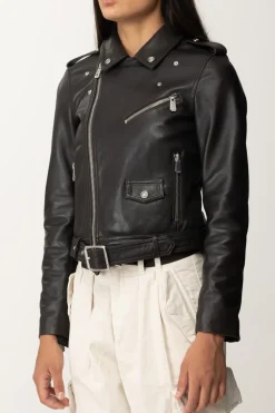 Pinko Giacca Costa Rica In PelleMARRONE OLTRE BUIO