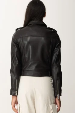 Pinko Giacca Costa Rica In PelleMARRONE OLTRE BUIO