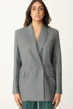 Pinko Giacca Doppiopetto Over con StrassGRIGIO - EBANO