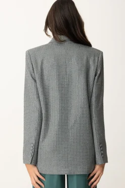 Pinko Giacca Doppiopetto Over con StrassGRIGIO - EBANO