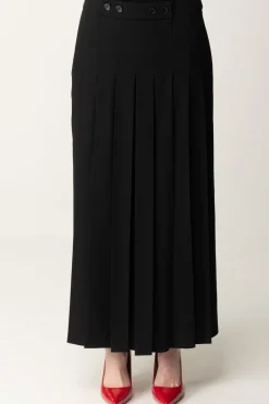 Pinko Gonna Lunga Plissettata con BottoniNERO LIMOUSINE