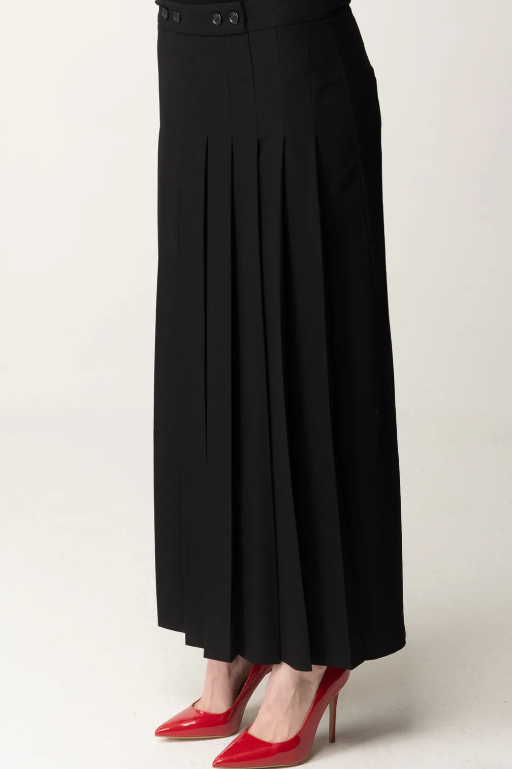 Pinko Gonna Lunga Plissettata con BottoniNERO LIMOUSINE