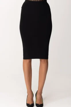 Pinko Gonna Midi con SpaccoNERO LIMOUSINE