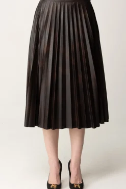 Pinko Gonna Plissettata In SimilpelleMARRONE/CUOIO