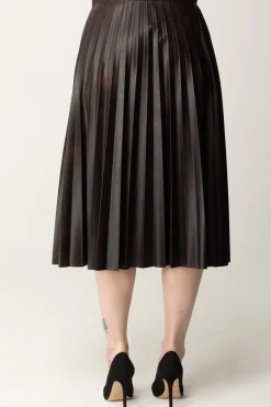 Pinko Gonna Plissettata In SimilpelleMARRONE/CUOIO