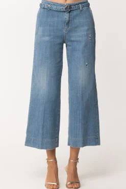 Pinko Jeans Crop con Cintura LogataBLU-PORCELLANA DELF