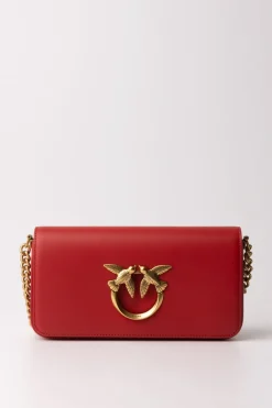 Pinko Love Click Baguette Mini BagROSSO GRANATO-ANTIQUE GOLD