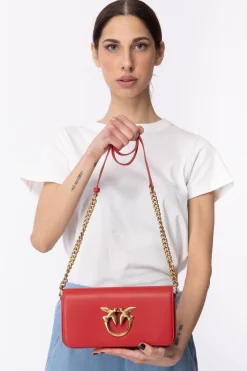 Pinko Love Click Baguette Mini BagROSSO GRANATO-ANTIQUE GOLD