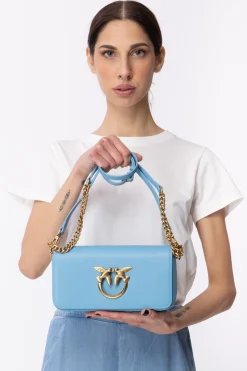 Pinko Love Click Baguette Mini BagAZZURRO CIELO-ANTIQUE GOLD