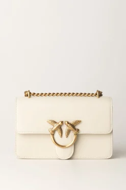 Pinko Love One Mini BagBIANCO SETA-ANTIQUE GOLD