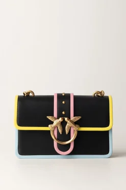 Pinko Love One Mini Cl Vitello SetaNERO-ANTIQUE GOLD