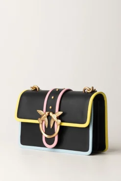 Pinko Love One Mini Cl Vitello SetaNERO-ANTIQUE GOLD