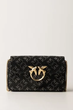Pinko Love One Pocket Monogram StrassNERO/ARGENTO-ORO