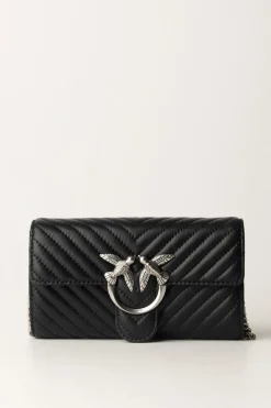 Pinko Love One Wallet TrapuntataNERO-OLD SILVER