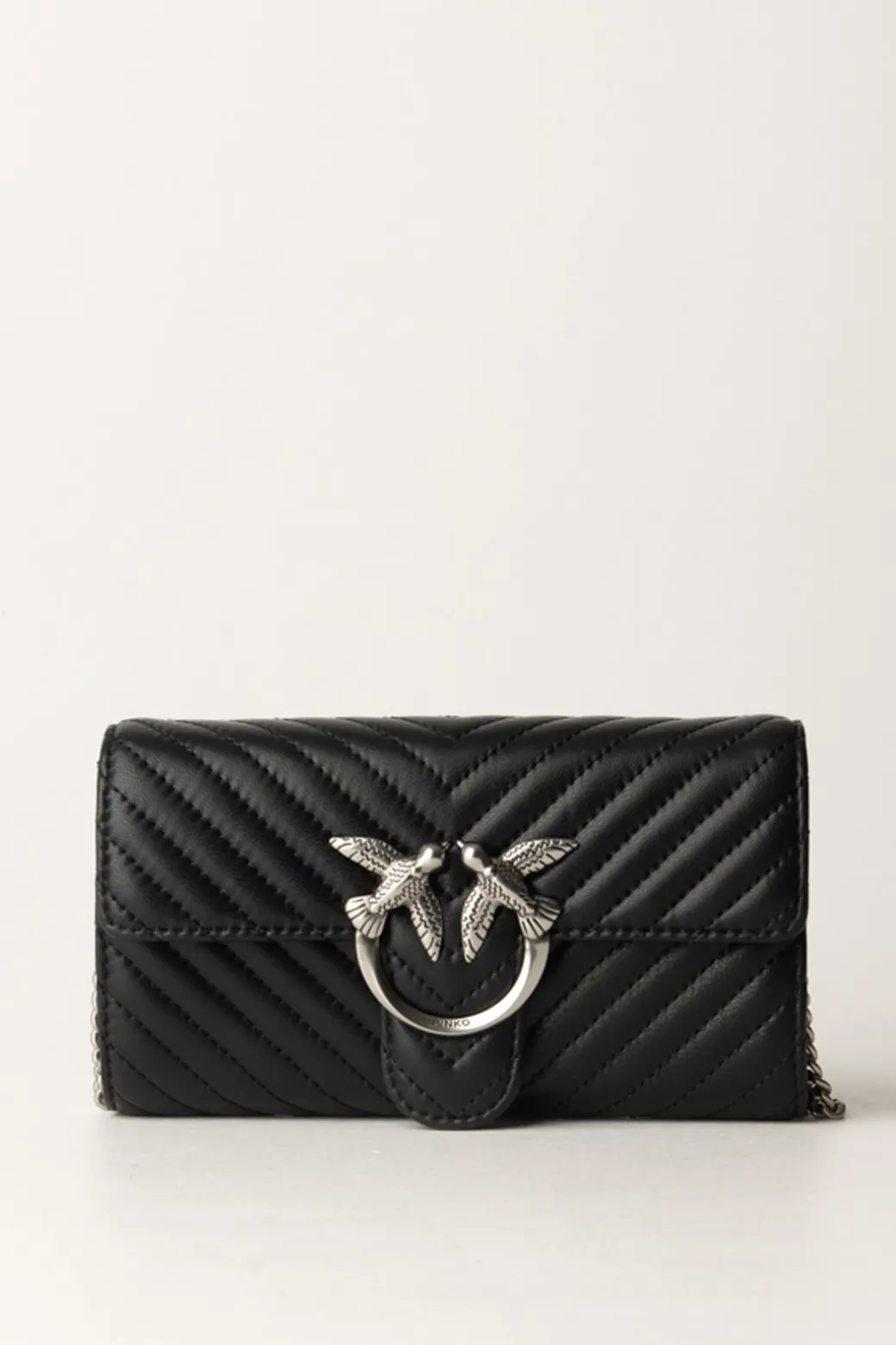 Pinko Love One Wallet TrapuntataNERO-OLD SILVER