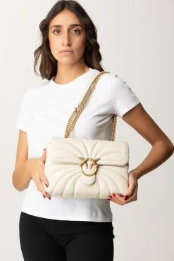 Pinko Love Puff ButterflyBIANCO SETA-ANTIQUE GOLD