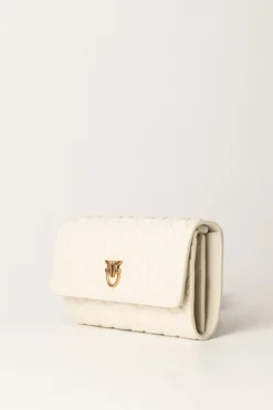 Pinko Love Tiny Birds WalletBIANCO SETA-ANTIQUE GOLD