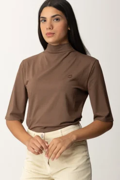 Pinko Maglia a Collo Alto con Logo "love Birds"TERRA SCURO