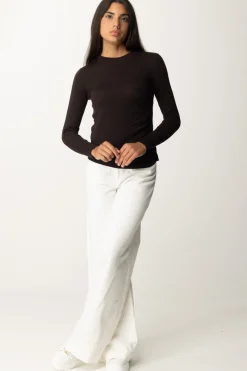 Pinko Maglia con Bottoni LateraliMARRONE