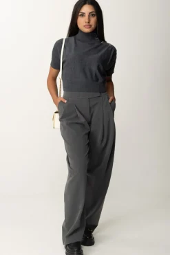 Pinko Maglia Crop con BottonciniGRIGIO - CORVO