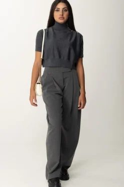 Pinko Maglia Crop con BottonciniGRIGIO - CORVO