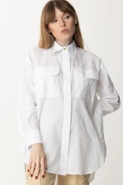 Pinko Maxi Camicia con Tasconi Al PettoBIANCO BRILL.