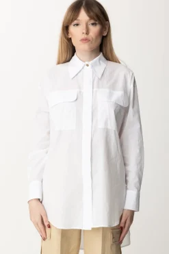 Pinko Maxi Camicia con Tasconi Al PettoBIANCO BRILL.