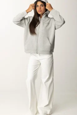 Pinko Maxi Felpa con Logo In StrassGRIGIO PIOGGERELLA