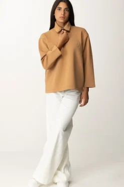 Pinko Maxi Maglia con Logo EmbossedBRONZO - CALDO