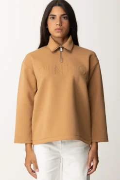 Pinko Maxi Maglia con Logo EmbossedBRONZO - CALDO