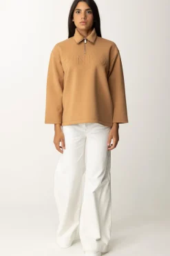 Pinko Maxi Maglia con Logo EmbossedBRONZO - CALDO