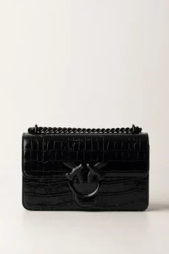 Pinko Mini Love Bag Click Cocco LucidoNERO LIMOUSINE BLOCK COLOR