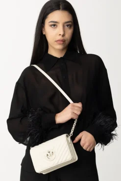 Pinko Mini Love Bag Click Trapuntata ChevronBIANCO/BLOCK