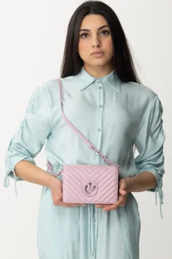 Pinko Mini Love Bag Click Trapuntata ChevronLILLA-BLOCK COLOR