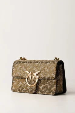 Pinko Mini Love Bag In Pelle con Strass MonogramBRONZO/ORO-ORO