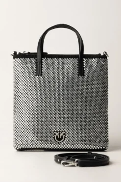 Pinko Mini Shopper Strass GioielloNERO LIMOUSINE-SHINY NICKEL