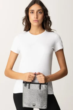 Pinko Mini Shopper Strass GioielloNERO LIMOUSINE-SHINY NICKEL